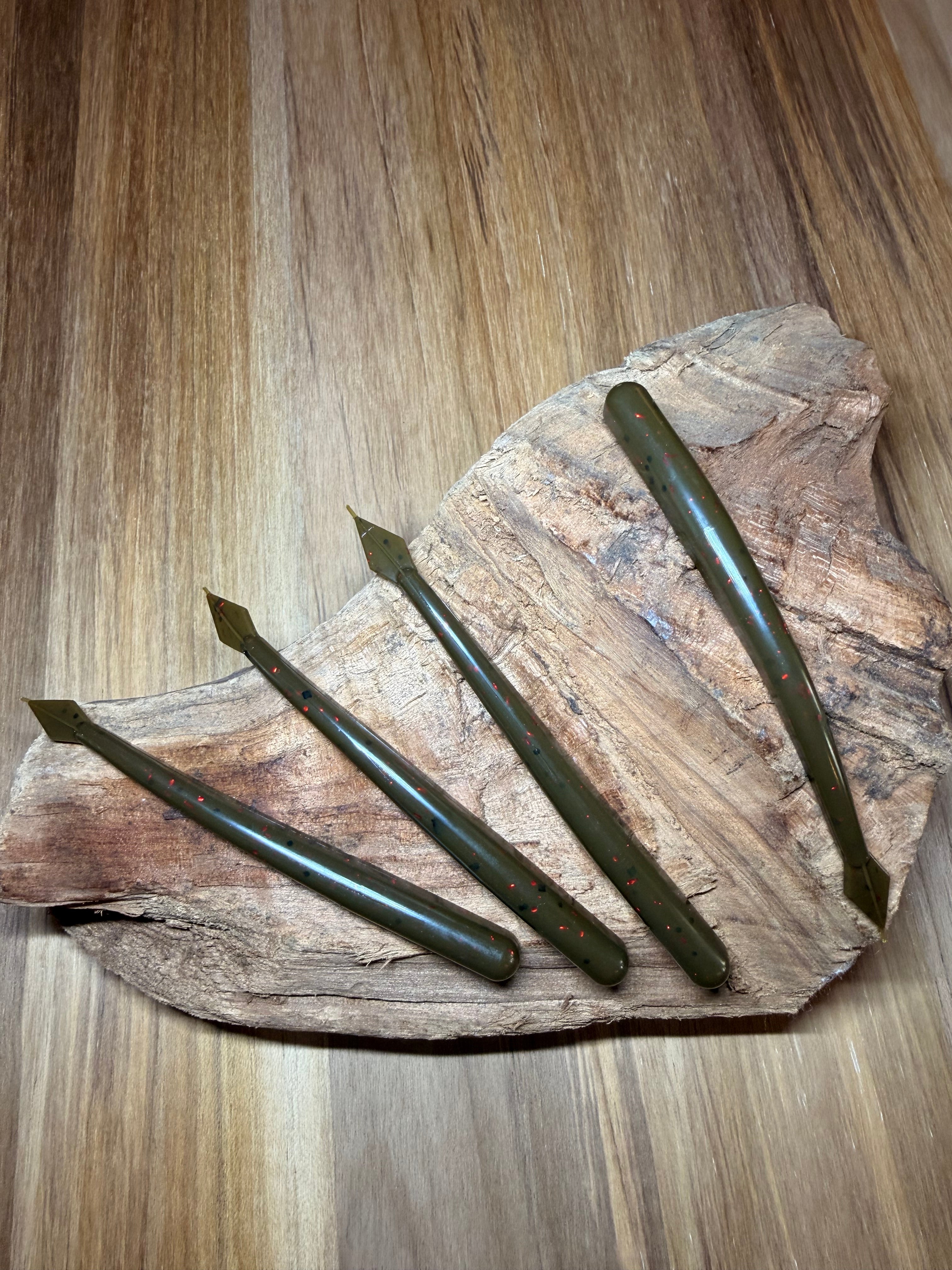 Green Pumpkin red/black flake